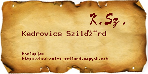 Kedrovics Szilárd névjegykártya